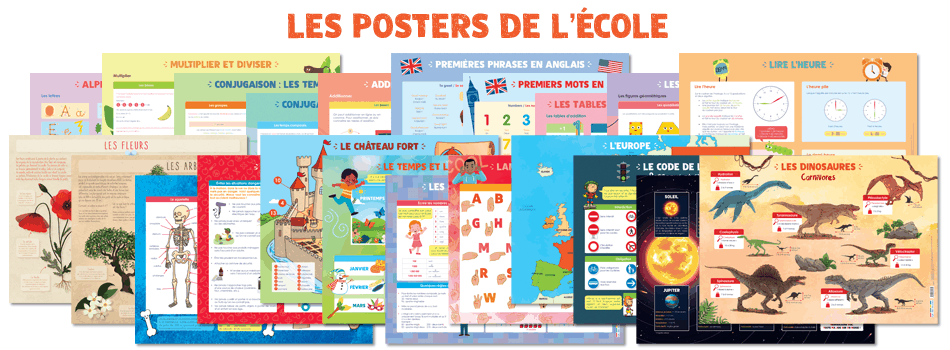 Les Posters de l'école : une collection de posters pédagogiques sur les apprentissages fondamentaux.