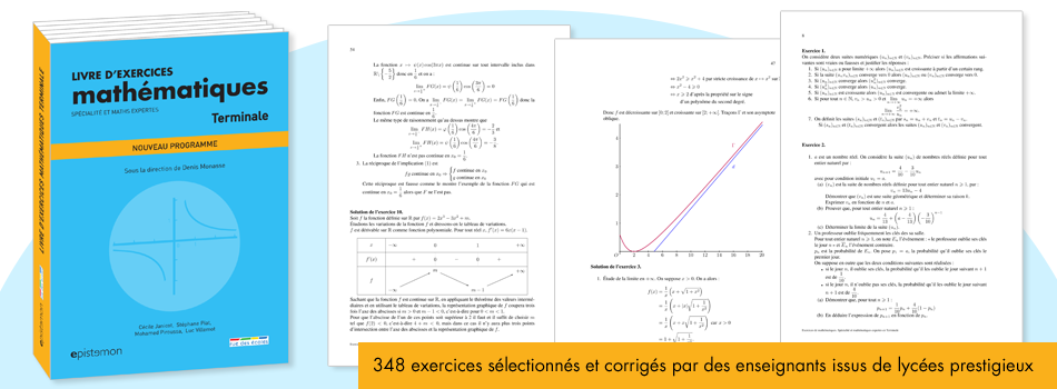 Livre d'exercices mathématiques Terminale, Spécialité et Maths Expertes