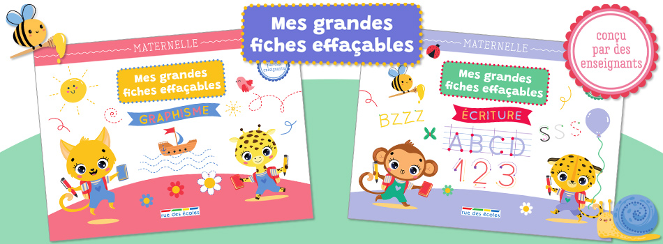 Mes grandes fiches d'entraînement effaçables, Maternelle : Graphisme et Écriture